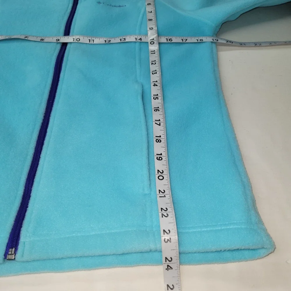 Columbia Benton Springs Fleece‎ Jacket Girls 14/16 Blue Full Zip Hiking WG6376